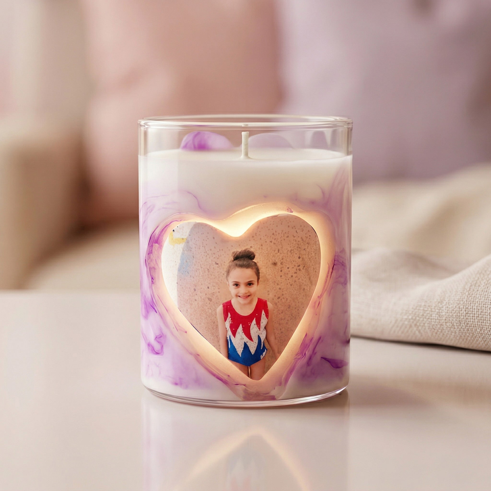 Memorial photo candle